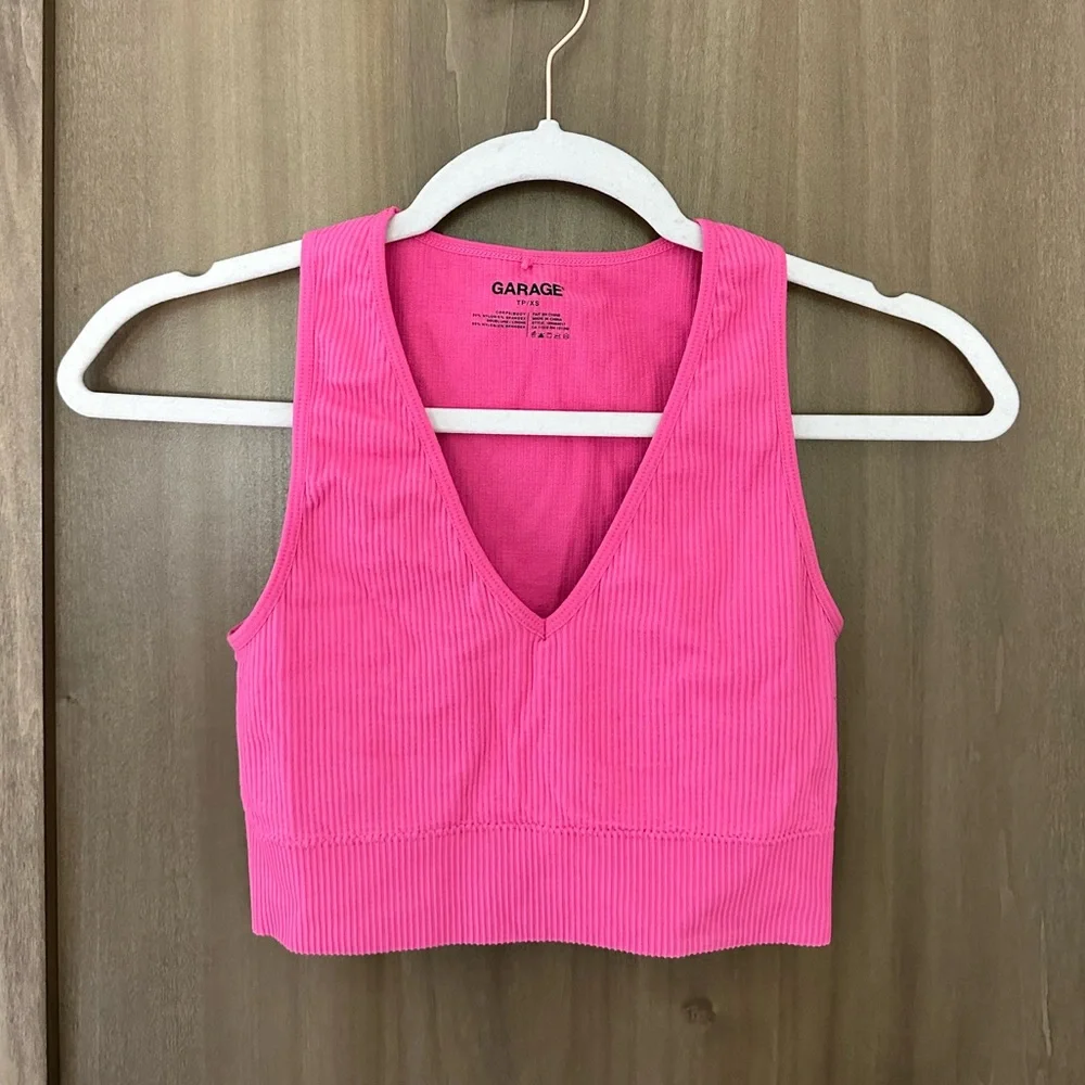 Garage Ribbed Crop Tank Top - Picture 1 of 3
